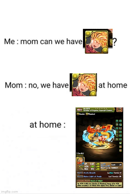 Can we have ()? No we have () at home. ()at home: | image tagged in can we have no we have at home at home,PuzzleAndDragons | made w/ Imgflip meme maker