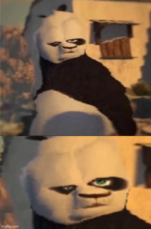 image tagged in weird panda,confused po | made w/ Imgflip meme maker