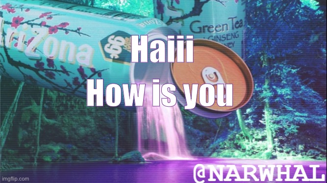 narwhal announcement temp 10 | Haiii; How is you | image tagged in narwhal announcement temp 10 | made w/ Imgflip meme maker