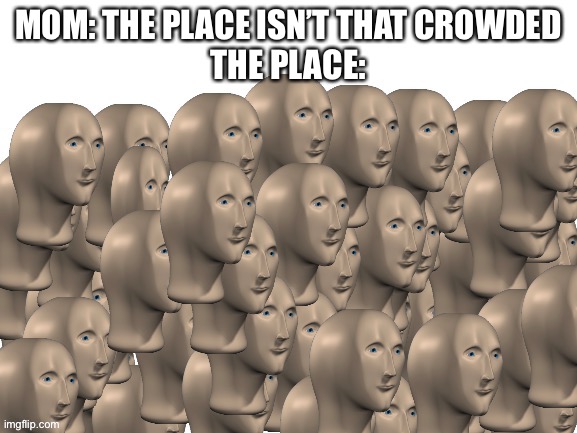 new template | MOM: THE PLACE ISN’T THAT CROWDED
THE PLACE: | image tagged in 50 meme men | made w/ Imgflip meme maker