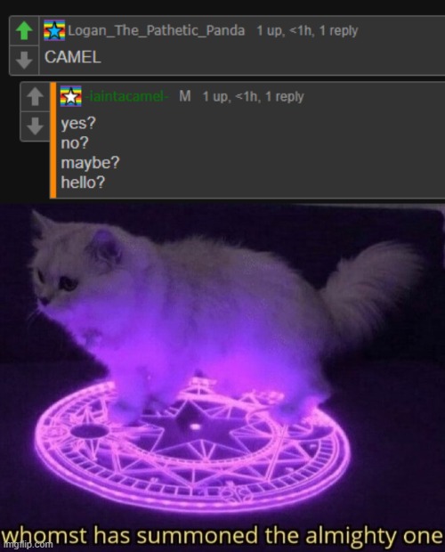 image tagged in whomst has summoned the almighty one | made w/ Imgflip meme maker