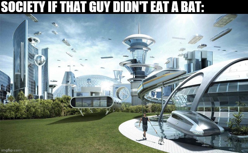 The future world if | SOCIETY IF THAT GUY DIDN'T EAT A BAT: | image tagged in the future world if | made w/ Imgflip meme maker