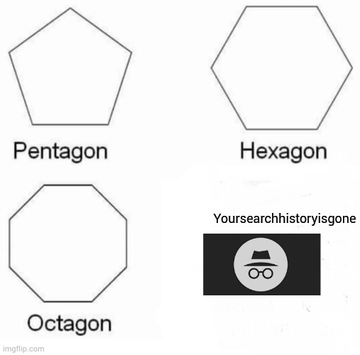 Pentagon Hexagon Octagon | Yoursearchhistoryisgone | image tagged in memes,pentagon hexagon octagon | made w/ Imgflip meme maker