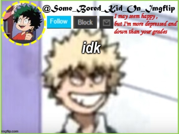 e | idk | image tagged in some_bored_kid_on_imgflip | made w/ Imgflip meme maker