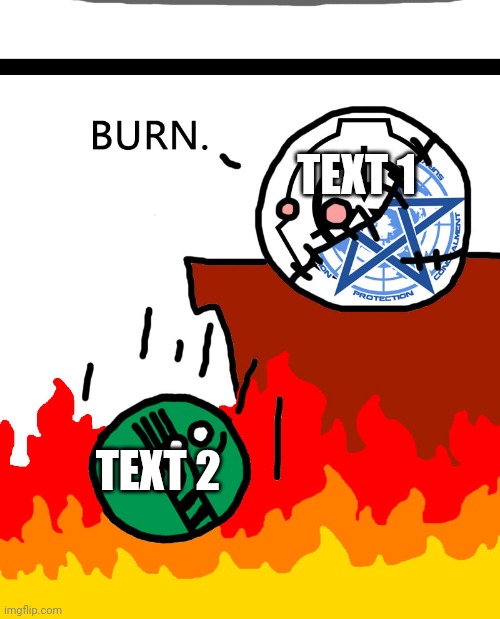 New template | TEXT 1; TEXT 2 | image tagged in goi ball 1 | made w/ Imgflip meme maker