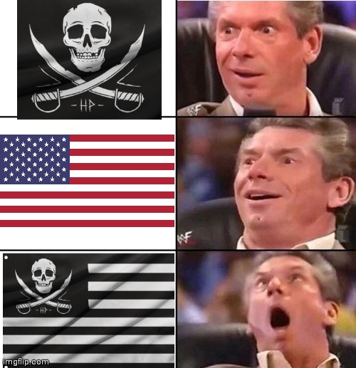 NICE | image tagged in vince mcmahon,pirate,pirates,american flag | made w/ Imgflip meme maker