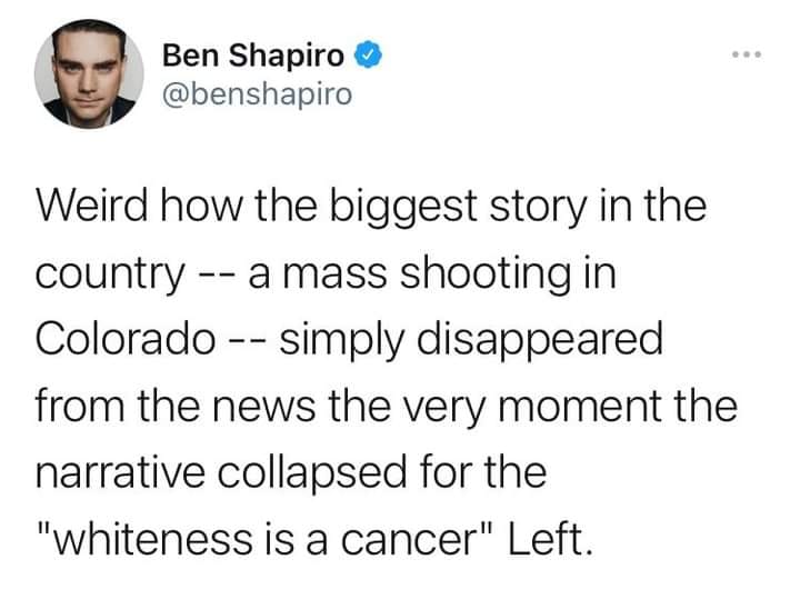High Quality Ben Shapiro tweet mass shooting Blank Meme Template