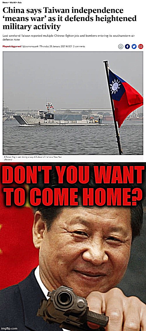 Support Taiwan, human rights, and democracy. Fuck China and the horse it rode in on. | image tagged in china,taiwan,xi jinping,democracy,independence,war | made w/ Imgflip meme maker