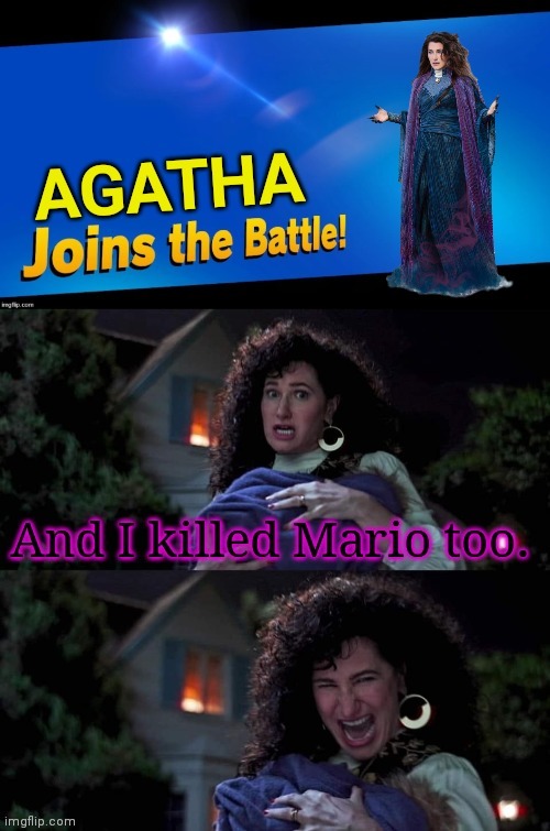 It was her all along! P.S. Did you watch WandaVision? | image tagged in blank joins the battle,agatha all along,wandavision,marvel cinematic universe | made w/ Imgflip meme maker