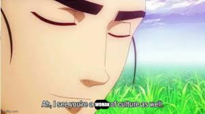 Ah,I see you are a man of culture as well | WOMAN | image tagged in ah i see you are a man of culture as well | made w/ Imgflip meme maker