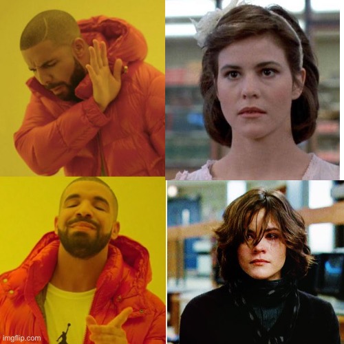 Bad makeover! | image tagged in the breakfast club,ally sheedy | made w/ Imgflip meme maker