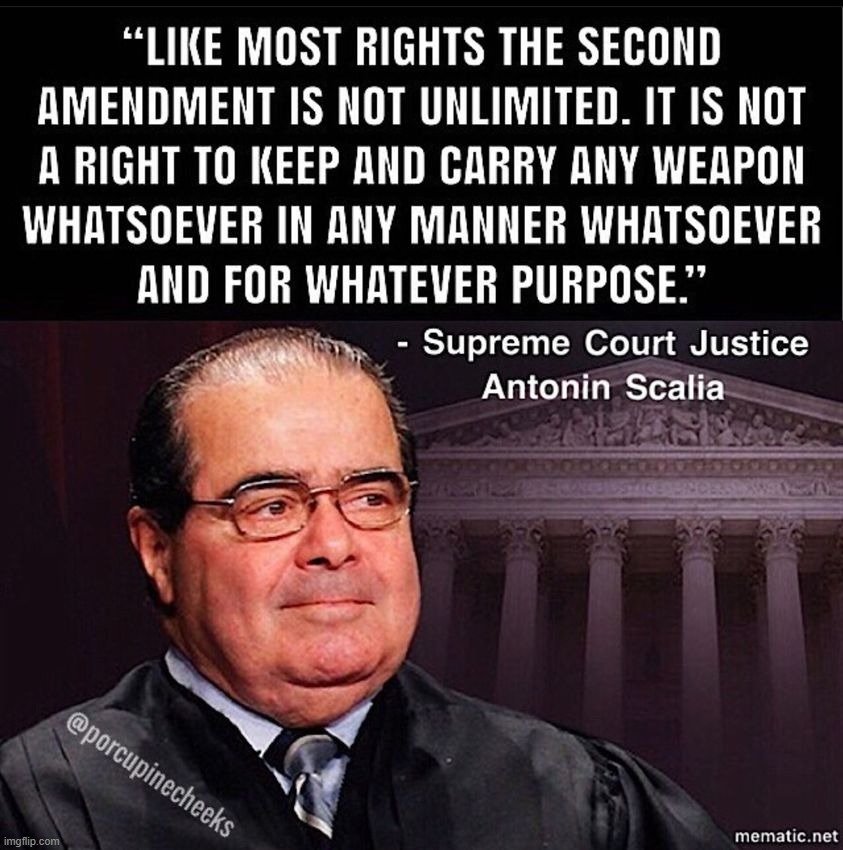 #CommieConfirmed | image tagged in justice antonin scalia quote gun control | made w/ Imgflip meme maker