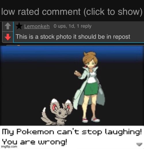 This is why idiots on imgflip never get it | image tagged in low rated comment dark mode version,my pokemon can't stop laughing you are wrong dark mode | made w/ Imgflip meme maker