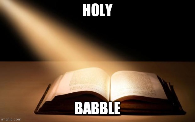 Bible | HOLY; BABBLE | image tagged in bible | made w/ Imgflip meme maker
