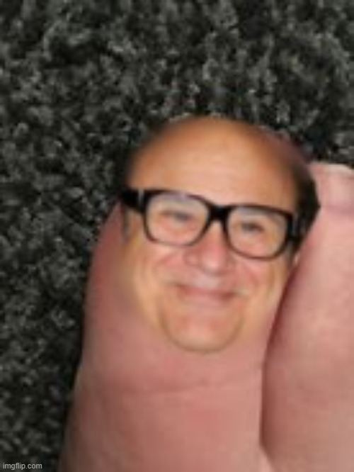 Seeing if Imgflip likes Danny Devi Toe (attempt 3) | image tagged in danny devito,photoshop | made w/ Imgflip meme maker