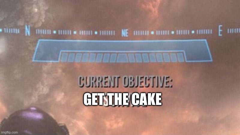 Current Objective: Survive | GET THE CAKE | image tagged in current objective survive | made w/ Imgflip meme maker
