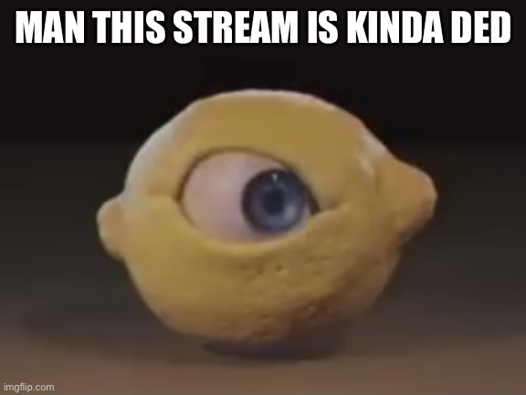 Omega Mart Lemon | MAN THIS STREAM IS KINDA DED | image tagged in omega mart lemon | made w/ Imgflip meme maker