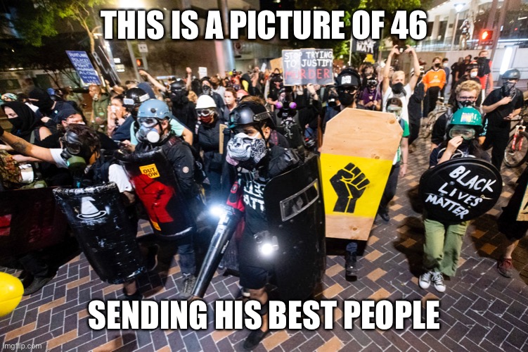 THIS IS A PICTURE OF 46 SENDING HIS BEST PEOPLE | made w/ Imgflip meme maker