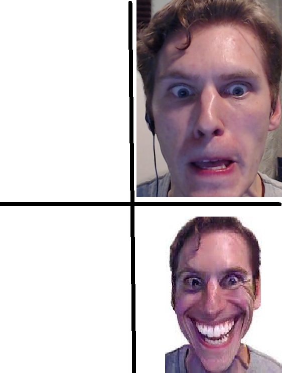 High Quality Amogus 2 panel template Blank Meme Template