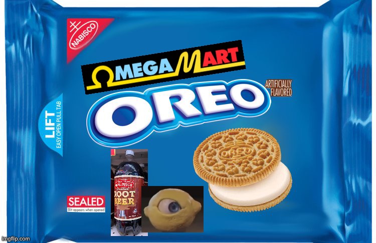 Omega Mart Oreo | image tagged in omega mart,oreo,memes | made w/ Imgflip meme maker