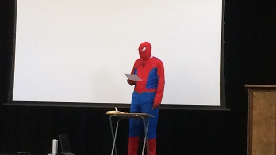 Spider-Man doing a presentation Blank Meme Template