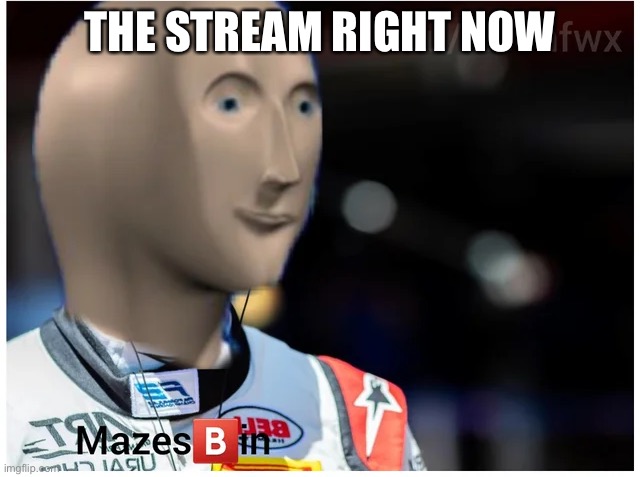 MazesBin | THE STREAM RIGHT NOW | image tagged in mazesbin | made w/ Imgflip meme maker
