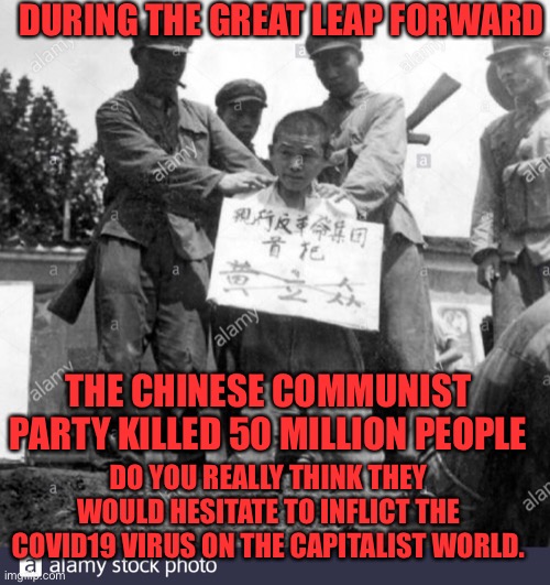 free your mind your ass will follow | DURING THE GREAT LEAP FORWARD; THE CHINESE COMMUNIST PARTY KILLED 50 MILLION PEOPLE; DO YOU REALLY THINK THEY WOULD HESITATE TO INFLICT THE COVID19 VIRUS ON THE CAPITALIST WORLD. | image tagged in democrats,red china,fascism | made w/ Imgflip meme maker