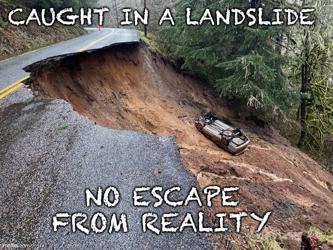 CAUGHT IN A LANDSLIDE NO ESCAPE FROM REALITY | made w/ Imgflip meme maker