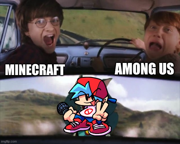 Tom chasing Harry and Ron Weasly | AMONG US; MINECRAFT | image tagged in notice me memenade san | made w/ Imgflip meme maker