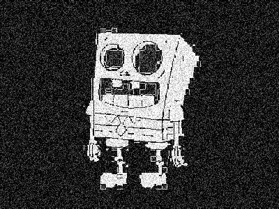 High Quality Deepfried spongebob skeleton Blank Meme Template