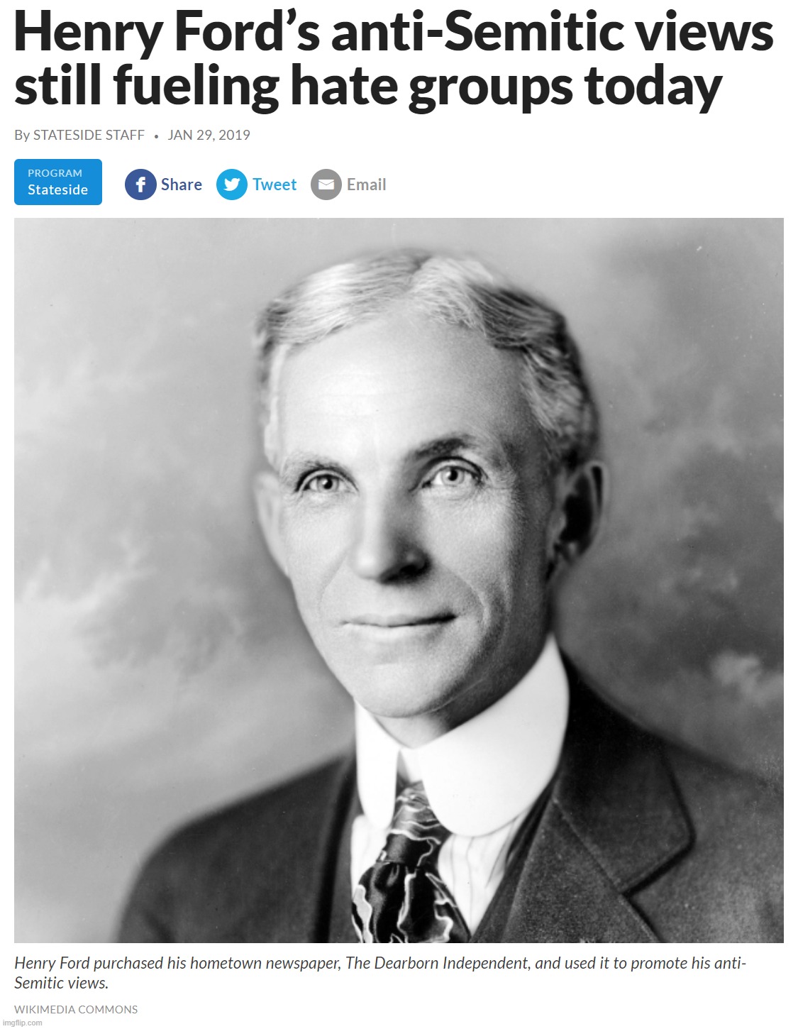 Cringing at Henry Ford, rabid anti-semite | image tagged in henry ford's anti-semitic views | made w/ Imgflip meme maker