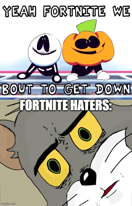 https://www.youtube.com/watch?v=31DWCemsZd8 | FORTNITE HATERS: | image tagged in memes,unsettled tom | made w/ Imgflip meme maker