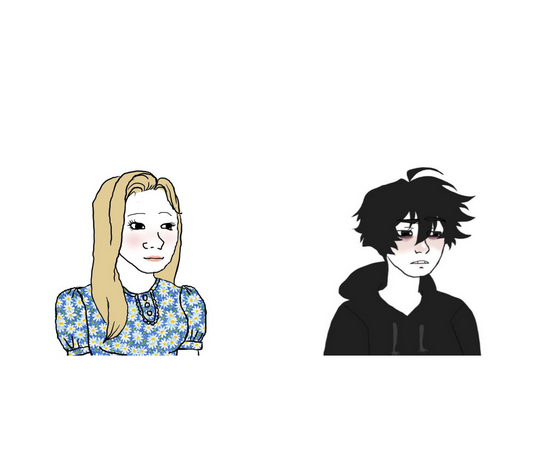 High Quality doomer boy and trad girl Blank Meme Template