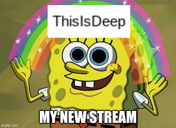 I made a stream called ThisIsDeep | MY NEW STREAM | image tagged in memes,imagination spongebob | made w/ Imgflip meme maker