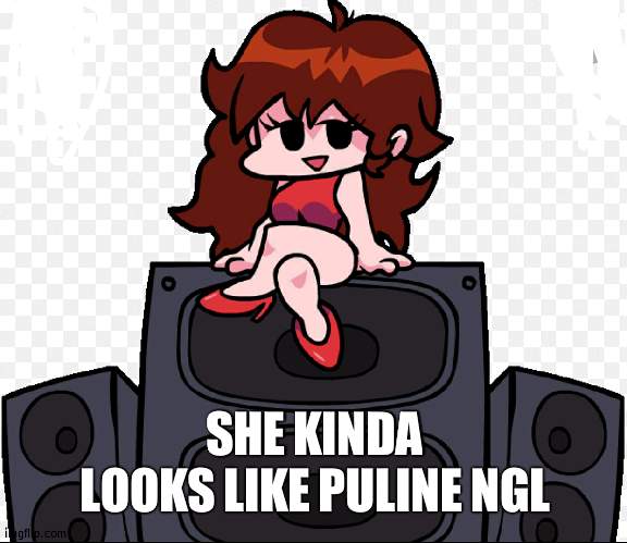 Girlfriend Fnf | SHE KINDA LOOKS LIKE PULINE NGL | image tagged in girlfriend fnf,memes,mario | made w/ Imgflip meme maker