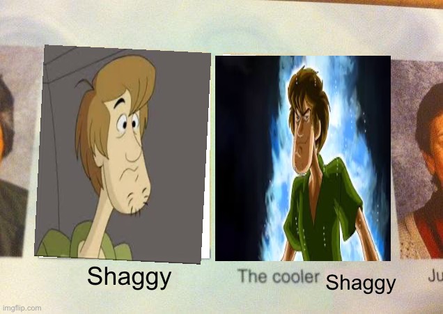 Zoinkers scoob | Shaggy; Shaggy | image tagged in daniel the cooler daniel blank | made w/ Imgflip meme maker