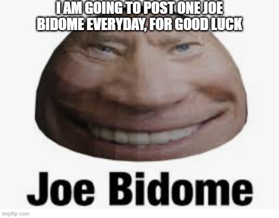 Joe bidome | I AM GOING TO POST ONE JOE BIDOME EVERYDAY, FOR GOOD LUCK | image tagged in joe bidome | made w/ Imgflip meme maker