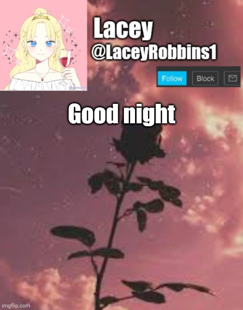 Lacey announcement template | Good night | image tagged in lacey announcement template | made w/ Imgflip meme maker