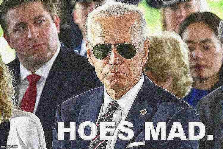 Joe Biden hoes mad | image tagged in joe biden hoes mad deep-fried 2,joe biden,biden,hoes,mad,deep fried | made w/ Imgflip meme maker