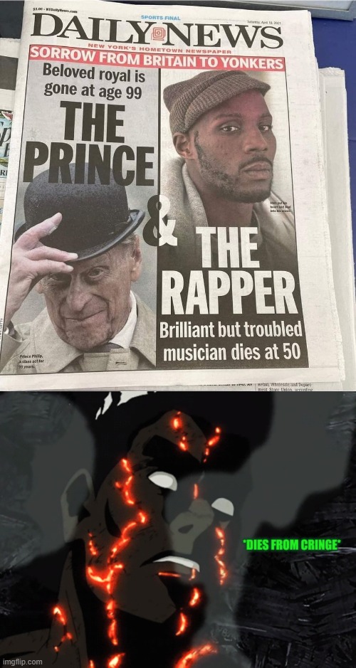 they gon' have to make it 3-panels | image tagged in the prince the rapper,might guy dies from cringe,cringe worthy,dies from cringe,british royals,rapper | made w/ Imgflip meme maker