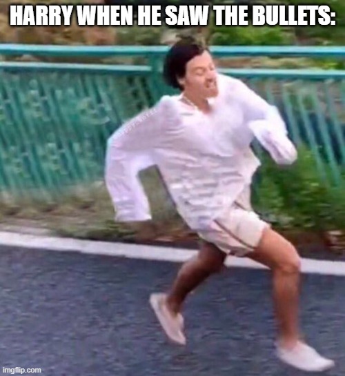 HARRY WHEN HE SAW THE BULLETS: | made w/ Imgflip meme maker