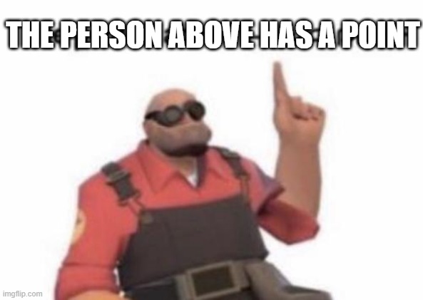 Whatever the meme is above... it's fact | THE PERSON ABOVE HAS A POINT | image tagged in person above,meme,notfunny,above me,repost | made w/ Imgflip meme maker