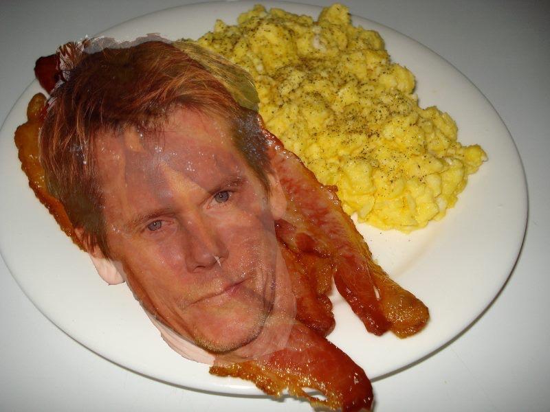 Kevin Bacon and eggs Blank Meme Template