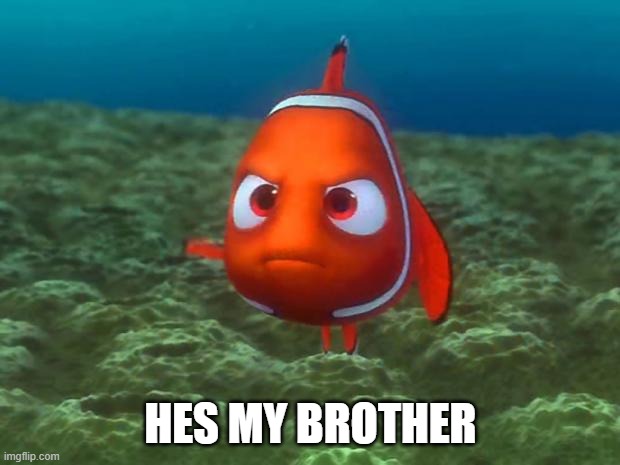 Nemo | HES MY BROTHER | image tagged in nemo | made w/ Imgflip meme maker