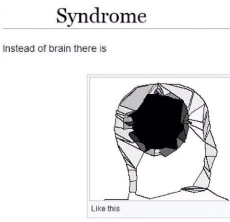 instead of brain there is x Blank Meme Template