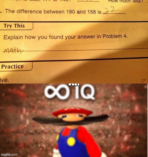 Math | image tagged in infinity iq mario | made w/ Imgflip meme maker