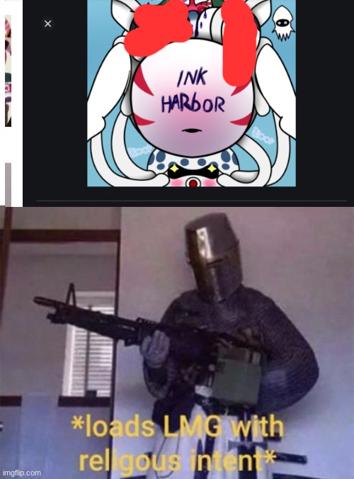 no more  country humans r34 | image tagged in loads lmg with religious intent | made w/ Imgflip meme maker