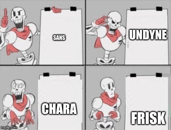 What Do You Think Of Papyrus' Opinions | UNDYNE; SANS; CHARA; FRISK | image tagged in papyrus plan,opinions,undertale,undertale papyrus | made w/ Imgflip meme maker