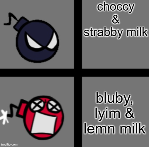 Mad Whitty | choccy & strabby milk; bluby, lyim & lemn milk | image tagged in mad whitty,choccy milk | made w/ Imgflip meme maker