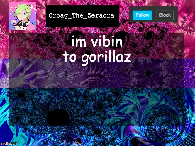 Announcement Template | im vibin to gorillaz | image tagged in announcement template | made w/ Imgflip meme maker